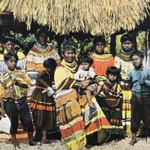 Seminole Indians Thatched Huts Fort Lauderdale Postcard Vintage Florida - £9.83 GBP
