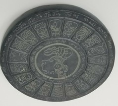 Maya Zodiac Belize Sundial Platter Vintage Small Handmade Stone - £14.50 GBP