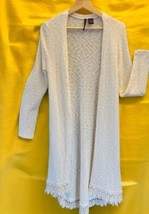 Heart-n-Crush Open Front Duster Cardigan Sweater Cream Long Sleeves BOHO... - $36.44