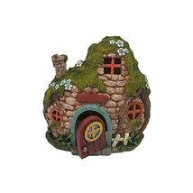 Mini Fairy Garden LED Lighted Fairy Cottage w/Movable Doors Decorative M... - $30.98