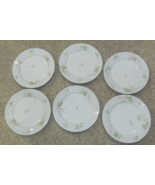 6  Vintage Old Abbey Limoges France Plates White Pink Roses - $37.95