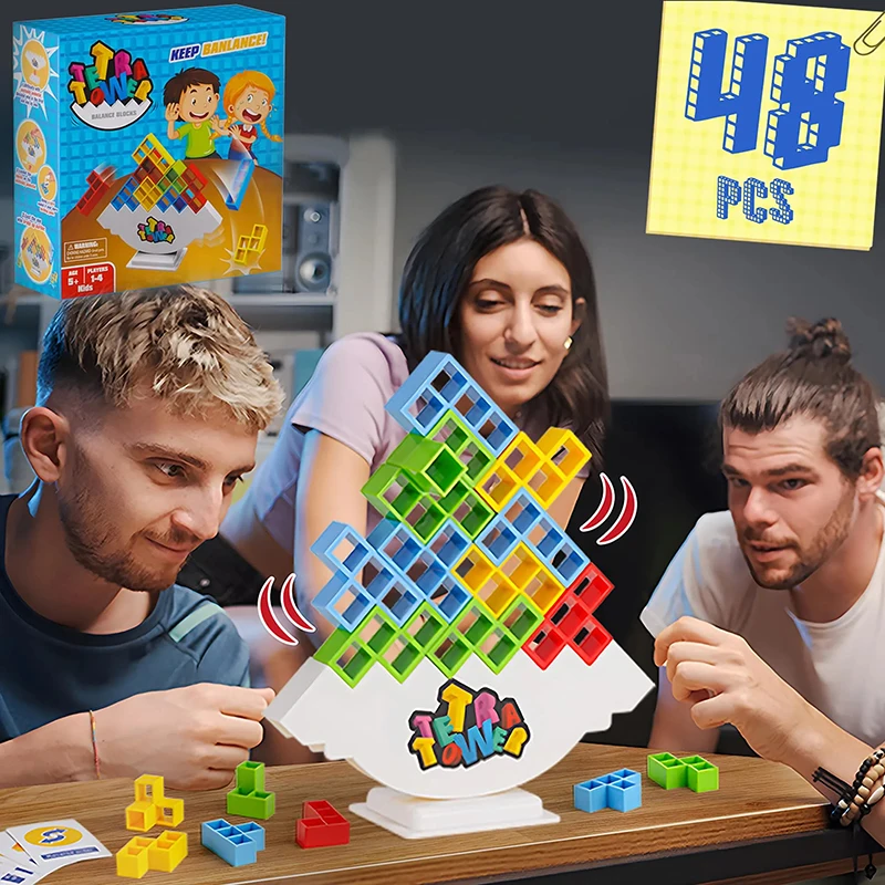 48PCS Tetra Tower Fun Balance Stacking Building Blocks Board Game for Partie - $14.68+