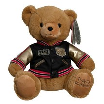 FAO Schwarz Toy Plush Anniversary Bear 12inch with Aviation Jacket - $18.95