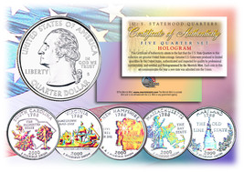 2000 US Statehood Quarters HOLOGRAM *** 5-Coin Complete Set *** w/Capsules & COA - $15.85