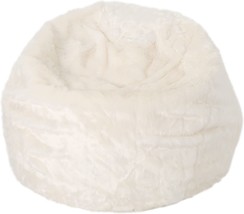 Christopher Knight Home Marcy Modern 3 Foot Faux Fur Bean Bag(Cover Only), White - £103.55 GBP