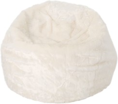 Christopher Knight Home Marcy Modern 3 Foot Faux Fur Bean Bag(Cover Only), White - £103.80 GBP