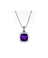 David Yurman Albion Pendant Enhancer With Amethyst And Diamonds, 14mm - $2,000.08 CAD