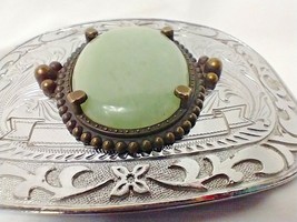 Faux Stone Silver Tone Belt Buckle Western Style - $19.95