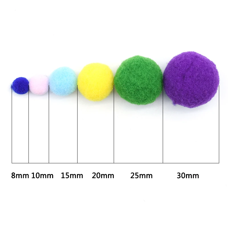 House Home 8mm-30mm Pompoms Balls White Red Green for DIY Party House Home Garde - £20.09 GBP