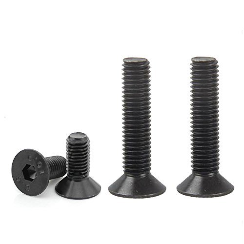 Bluemoona 50 Pcs - Metric M5 Hex Socket screw flat head Hexagon cap screws bolt