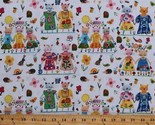 Cotton Cats Friends Animals Flowers Kids Cotton Fabric Print by the Yard... - £9.59 GBP