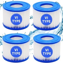 4 Pack VI Tub Filter Cartridge Compatible with Lay Z Spa Coleman SaluSpa... - $35.08
