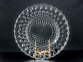 Anchor Hocking Clear Glass 9.25&quot; Plate, Bubble Clear Pattern, Vintage 19... - $14.65