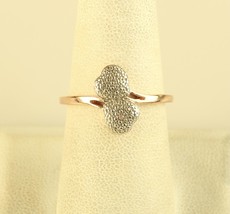 Vtg Sterling Twin Heart Tiny Illusion Diamond Granules Statement Ring D&#39;Joy sz 8 - £43.52 GBP