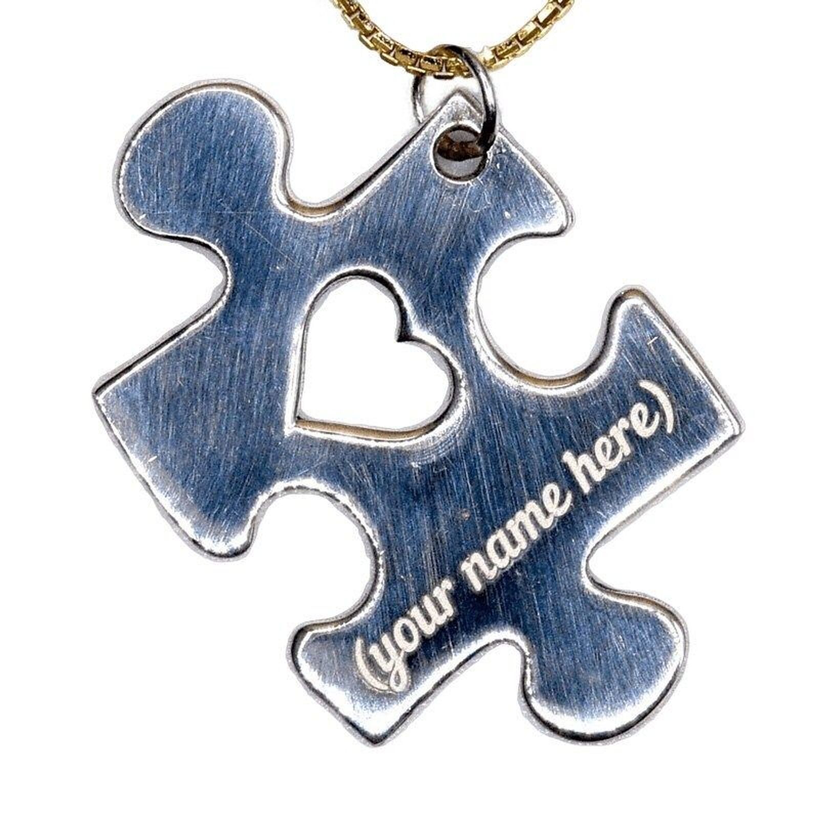 Personalized Custom Autism Puzzle Piece Charm 925 Solid Silver Mental Health Item image 4