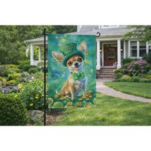 St. Patrick’s Day Chihuahua Garden Flag Irish Dog Decor - $11.83