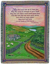 Irish Blessing May the Road Rise Up 50 x 60 Jacquard Tapestry Throw Blanket USA - £41.15 GBP