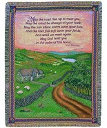 Irish Blessing May the Road Rise Up 50 x 60 Jacquard Tapestry Throw Blan... - $980.15 MXN