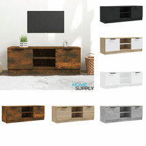 Modern Wooden Rectangular TV Tele Stand Unit Cabinet With 2 Doors Open Storage - £49.63 GBP+