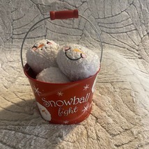 Indoor Plush Fleece Snowball Kit in Red Bucket - £12.50 GBP