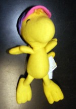 Peanuts Small Stuffed Yellow Woodstock with Pink and Purple Cap (WITH DEFECTS) - £5.53 GBP