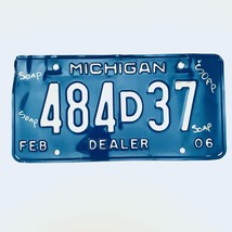 2006 United States Michigan Base Dealer License Plate 484D37 - £13.29 GBP