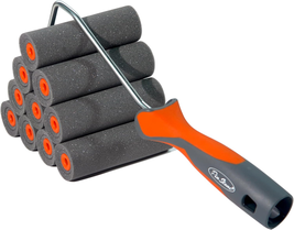 11 Pack 4&quot; High Density Foam Paint Roller Kit, Special Caved-In Foam Rol... - $23.98