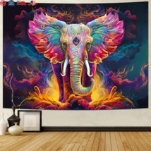 Psychedelic Elephant Tapestry Trippy HQ Wall Hanging for Spiritual Meditation - £20.53 GBP+