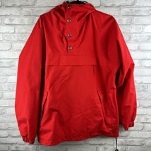 Woolrich Mens Size Small Red Hoodie Rain Nylon Pullover Windbreaker 1/4 Zip - £19.36 GBP