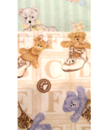 FABRIC Boyd Bears 3-Pc Sampler Mint Green &amp; Yellow Stripes Alphabet Shoe... - $3.75