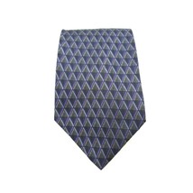 Calvin Klein Mens Dress Tie Suit 100% Silk Purple Gray Triangle Geometric Style - £11.73 GBP