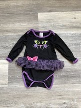 Black Cat HALLOWEEN ~ Infant CREEPER BODYSUIT ~ Sz 6/9Costume LONG Sleeve - £5.37 GBP