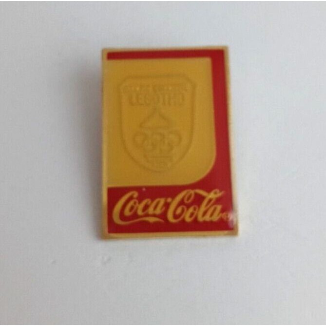 Vintage Coca-Cola Olympic Committee Lesotho Olympic Lapel Hat Pin - $10.40