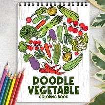 Doodle Vegetable Spiral-Bound Coloring Book for Adult, Easy and Stress Relief - £14.61 GBP