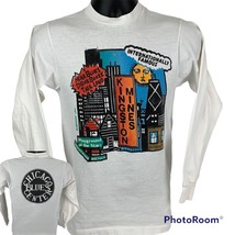 Kingston Mines Chicago Blues Center Vintage 80s T Shirt Long Sleeve USA X-Small - £56.97 GBP