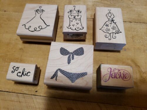 Primary image for Lot of 6 Rubber Stamps 1 Judi Kins 2795F Paper 4 Paper Salon 1 All Night Media