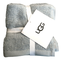 UGG Facecloths Washcloths 4-Piece Pearl Blue Lux 100% Organic Cotton Soft - $39.08