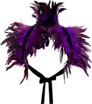 Gothic Natural Feather Cape Shawl Shrug Shoulder Wrap Collar Halloween P... - £45.51 GBP