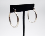 .925 Sterling Silver Thick Tube Hoop Earrings Markings on Wire 1 3/16&quot;  ... - £18.65 GBP