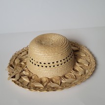 Women Natural Straw Summer Hat Size 50 cm ( S )  Handmade Guatemala #09 - £5.41 GBP