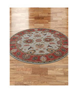 Glitzy Rugs 10 x 10 ft. Hand Tufted Wool Oriental Round Rug, Beige &amp; Red - $9,198.37 MXN