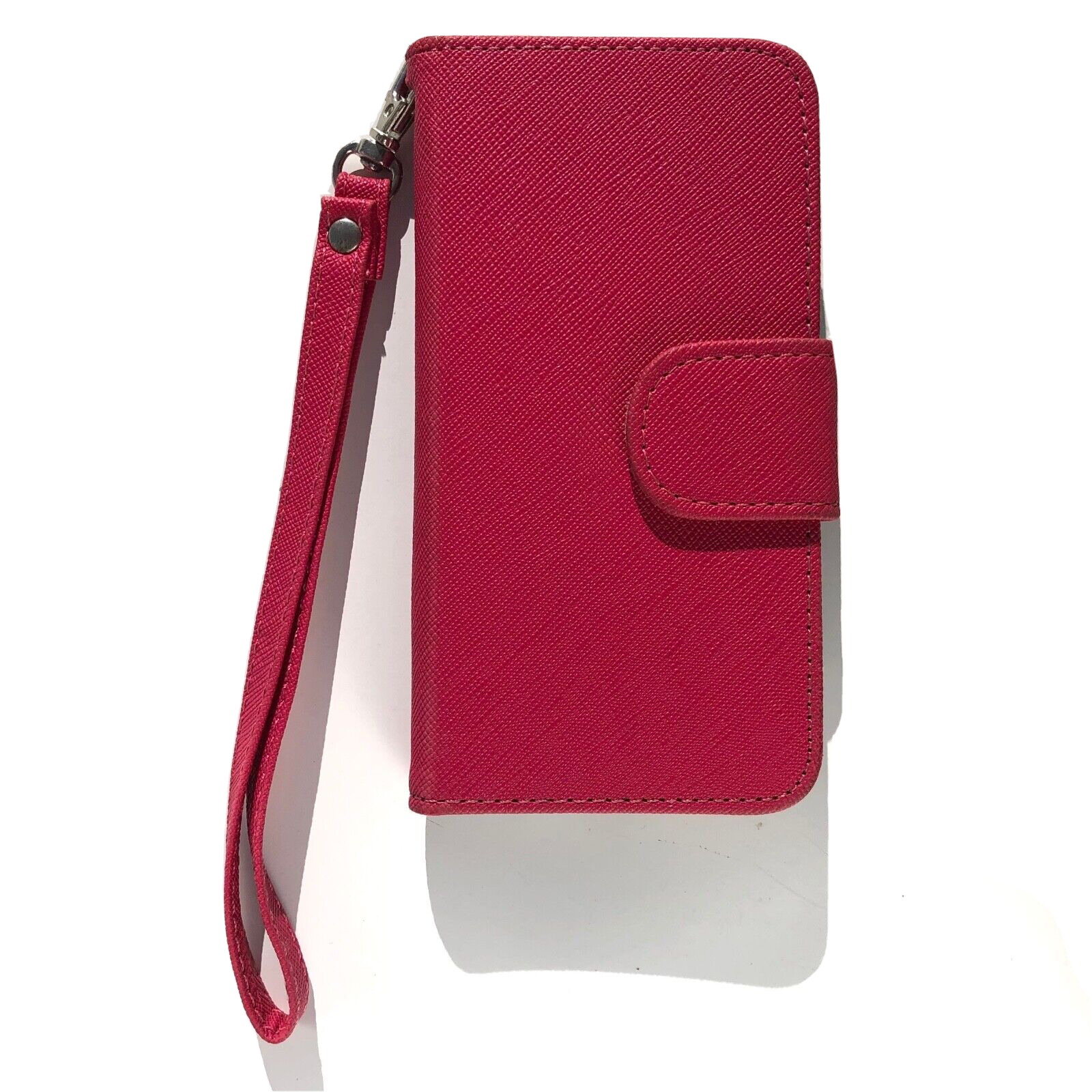 Primary image for cell phone case iphone 5s compatible  cover and strap and card slots hot pink