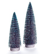 Christmas Tree Decor Set of 2 Pine Look With Blue Detail on Branch 12&quot; 1... - £23.35 GBP