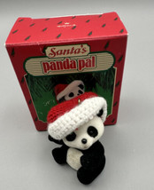Hallmark Santa&#39;s Panda Pal Santa Hat Furry Knit Cap QX04413 1986  Boxed China - £14.91 GBP