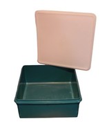 Vintage Extra Large Forest Green Tupperware Storage Container 12&quot; x 12&quot; ... - £23.37 GBP