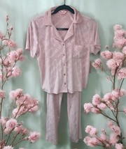 NWT Juicy Couture Light pink SOFT Pajama Set-short sleeve top &amp; pants-LARGE - $74.54 CAD