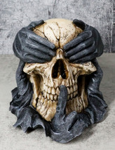 See Hear Speak No Evil Skull Deathly Gallows Gothic Grim Pantomime Figurine - £35.37 GBP