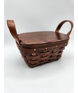 2008 Berlin Fruit Box Samuel Patterson Dark Basket with lid, leather han... - £7.40 GBP