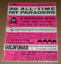 The Beatles 20 All Time Hit Paraders Songbook Vintage 1965 Goldfinger Guaraldi - £19.81 GBP