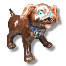 Vintage Ceramic Dog Puppy Figurine Hand Painted Glazed Kitsch Floppy Ears  - £19.62 GBP